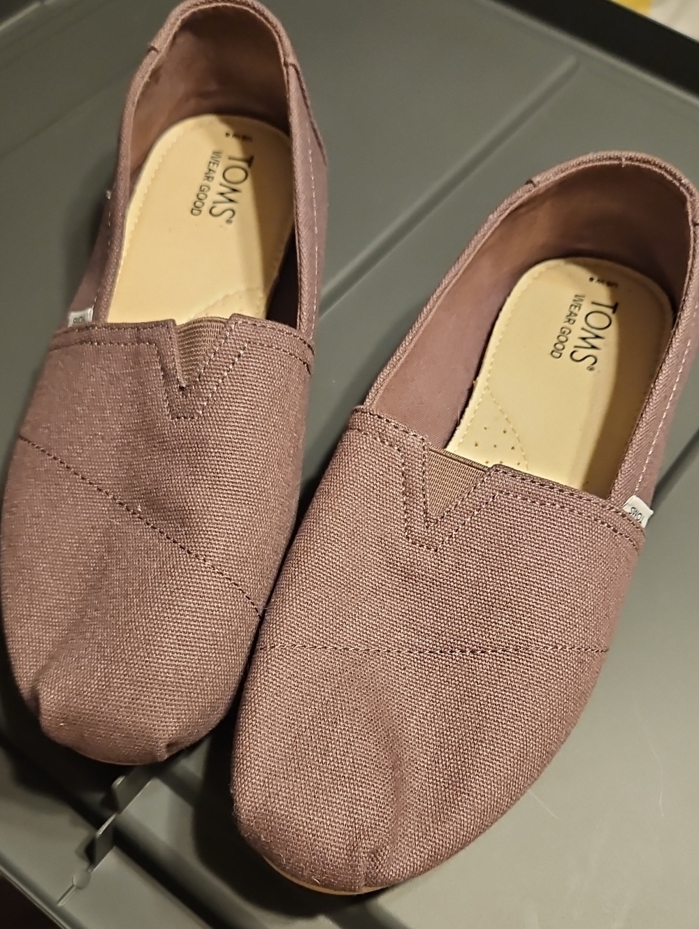 Toms Slip-On Canvas Loafers in Mauve